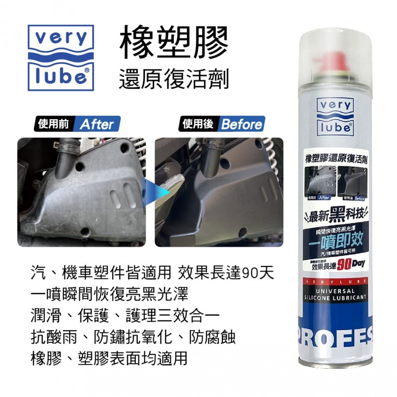 歐洲VERY LUBE 橡塑膠還原復活劑320ml