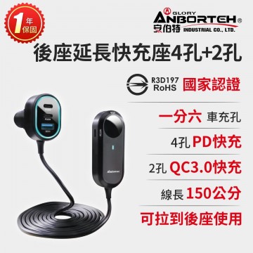 ANBORTEH安伯特 ABT-E093 後座延長快充座(4孔PD+2孔QC3.0)