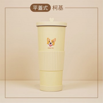 【SGS檢驗】Aimee Life 304不鏽鋼環保杯830ml(平蓋式/提蓋式)柯基/法鬥/柴犬