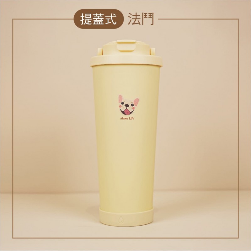 【SGS檢驗】Aimee Life 304不鏽鋼環保杯830ml(平蓋式/提蓋式)柯基/法鬥/柴犬