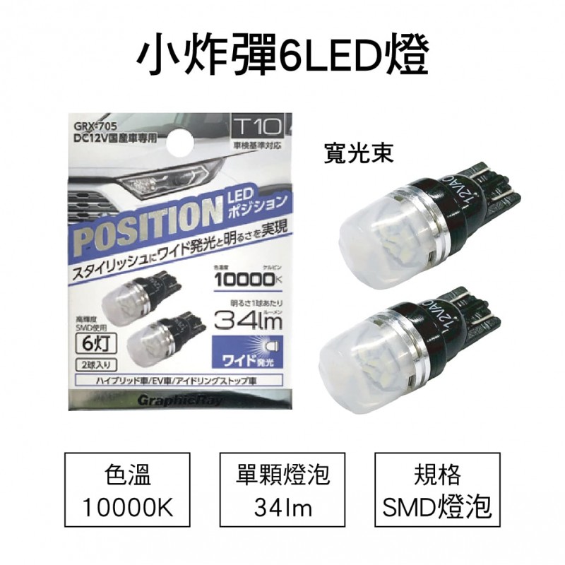 日本AXS LED T10小炸彈燈泡(汽車燈泡)2入 白光 T10