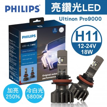 PHILIPS 亮鑽光Ultinon Pro9000(+250%)LED頭燈 H11