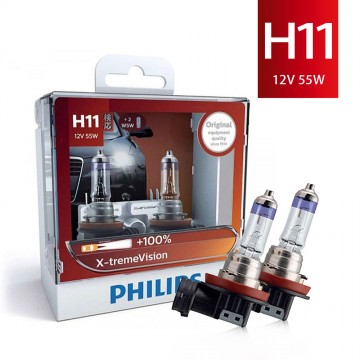 PHILIPS飛利浦 超極光X-tremeVision 增亮+100% 鹵素車燈 H11