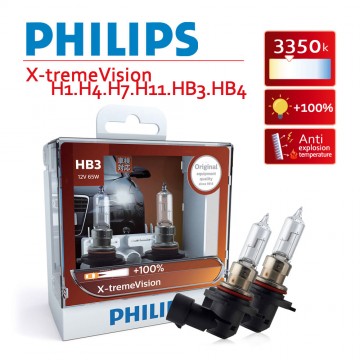 PHILIPS飛利浦 超極光X-tremeVision 增亮+100% 鹵素車燈 HB3 9005
