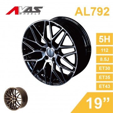 [預購]Alliance泓越 AVAS旋壓鋁圈輪框 AL792 19吋 5孔112/8.5J/ET30/ET35/ET43