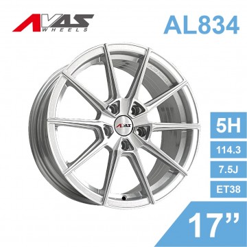 [預購]Alliance泓越 AVAS旋壓鋁圈 AL834 17吋 5孔114.3/7.5J/ET38(銀車面)