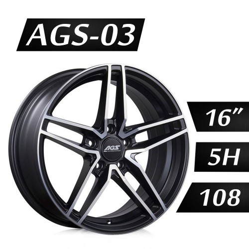 Ags 03 鋁圈16吋7j 5孔pcd108 黑