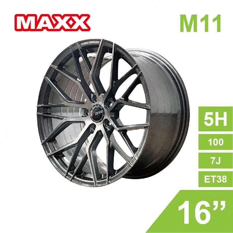 [預購]MAXX 旋壓鋁圈輪框 M11 16吋 5孔100/7J/ET38(灰車鈦灰透)