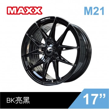 [預購]MAXX 旋壓鋁圈 M21 17吋 4孔100/7.5J/ET40(黑/灰)