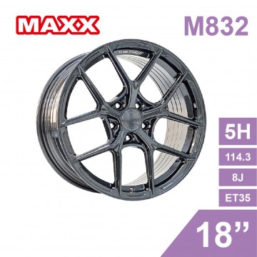 [預購]MAXX 旋壓鋁圈輪框 M832 18吋 5孔114.3/8J/ET35(石墨灰)