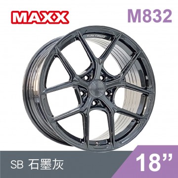 [預購]MAXX 旋壓鋁圈輪框 M832 18吋 5孔114.3/8J/ET35(石墨灰)