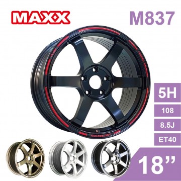 [預購]MAXX 旋壓鋁圈 M837 18吋 5孔108/8.5J/ET40(黑/銅/銀/灰)