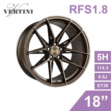 [預購]泓越 VERTINI旋鍛鋁圈輪框 RFS1.8 18吋 5孔114.3/8.5J/ET35(髮線古銅金)