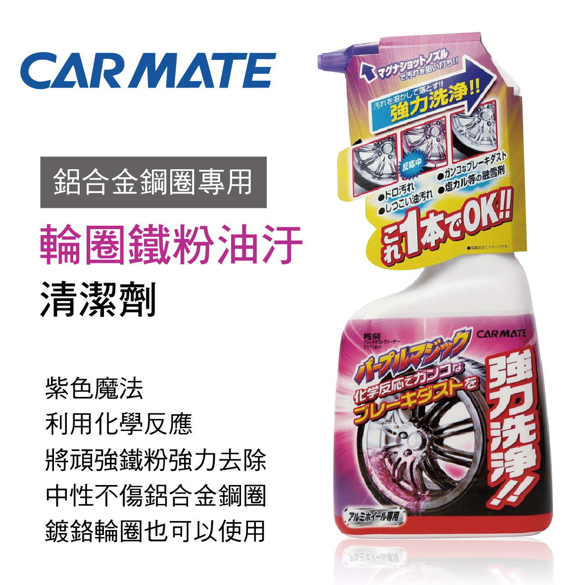 日本carmate Ps60 輪圈鐵粉油汙清潔劑500ml